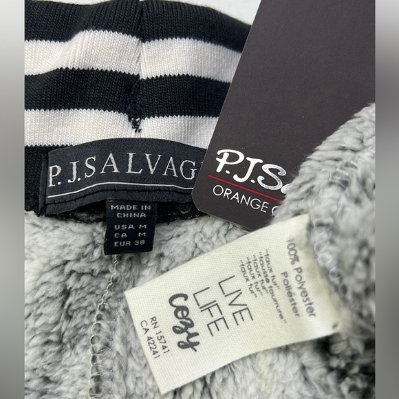 NWT ~ PJ SALVAGE LUXURY SLEEP SHORT TEDDY BEAR SOFT! Size medium - Gray frost - Picture 3 of 6